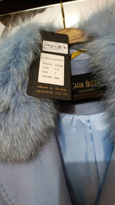 Пальто турция голубое