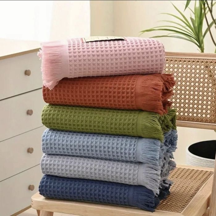 Вафельные лицевые полотенца