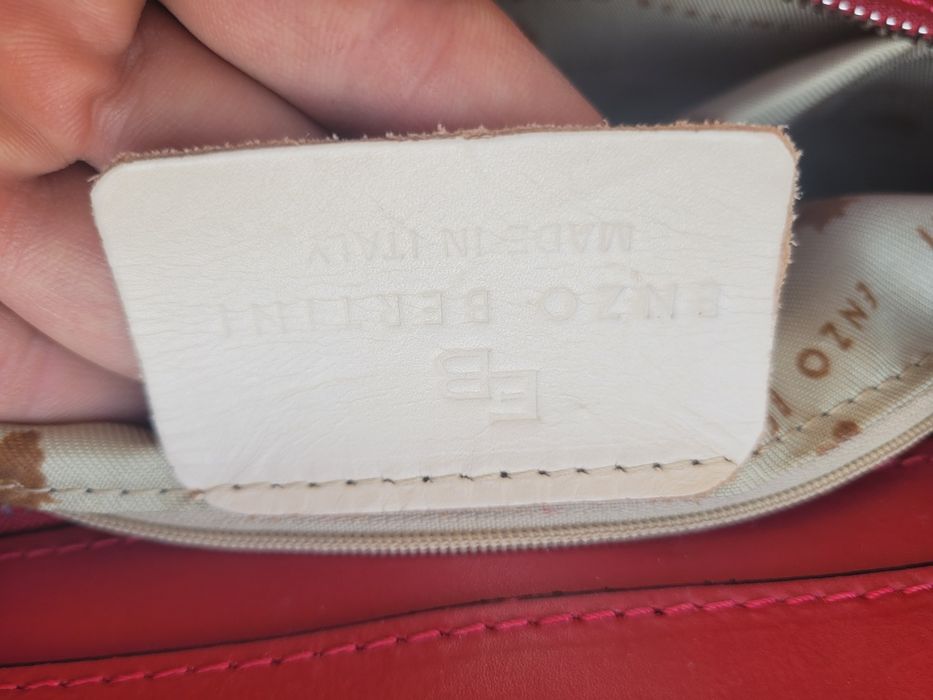 Geantă Enzo Bertini ,piele naturala, roșie