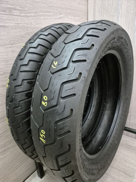 Set anvelope moto 130 90 16 cu 150 80 16 Dunlop d402 dot 2023