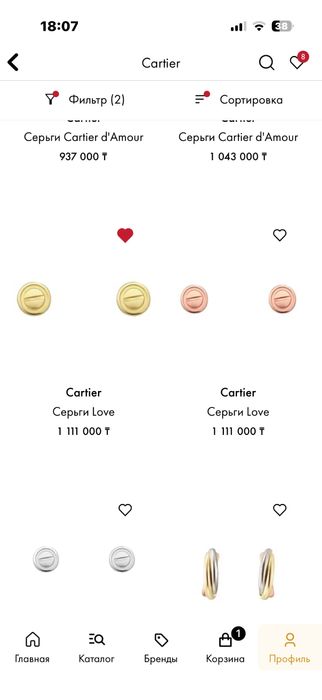 Cartier love серьги оригинал