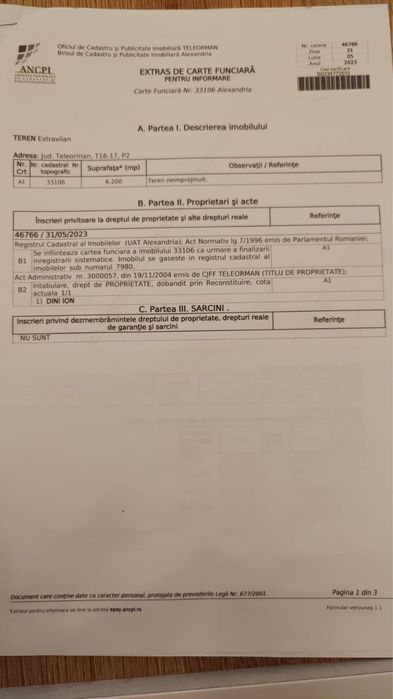 Teren de vanzare Alexandria