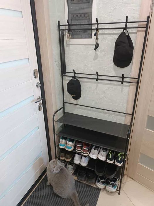 Обувница в прихожую с вешалкой, Напольная вешалка с обувницей