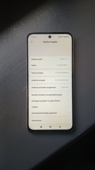 Redmi 15 128GB 1yillik garantiya