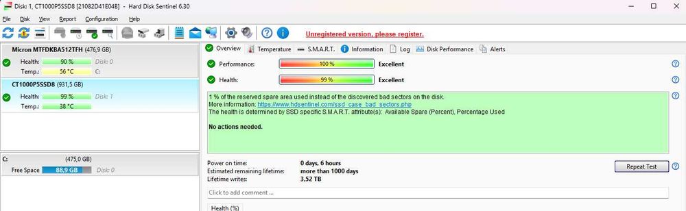 SSD NVMe Crucial P5 1TB M.2 2280 – PCIe Gen3 x4, până la 3400 MB/s