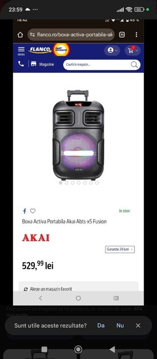 Vând boxa Akai stare foarte buna cu microfon