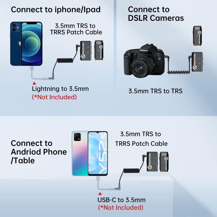 Безжичният микрофон. Lark M1. Брошка. Микрофон за телефон. Камера.