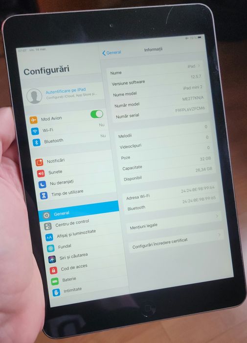 iPad Mini 2 – 32GB, stare impecabilă