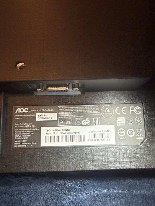 Monitor AOC E970SWN – 18.5” LED – stare bună