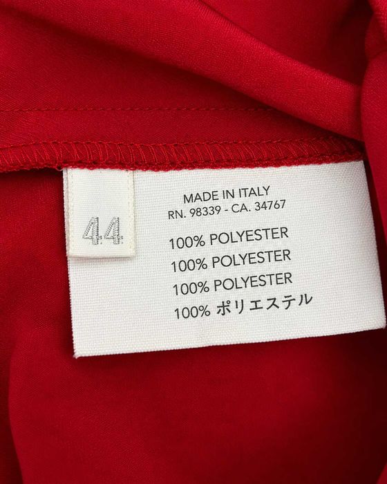 Top Miu Miu damă roșu, model halter cu fundă la gât, Made in Italy, mărimea L