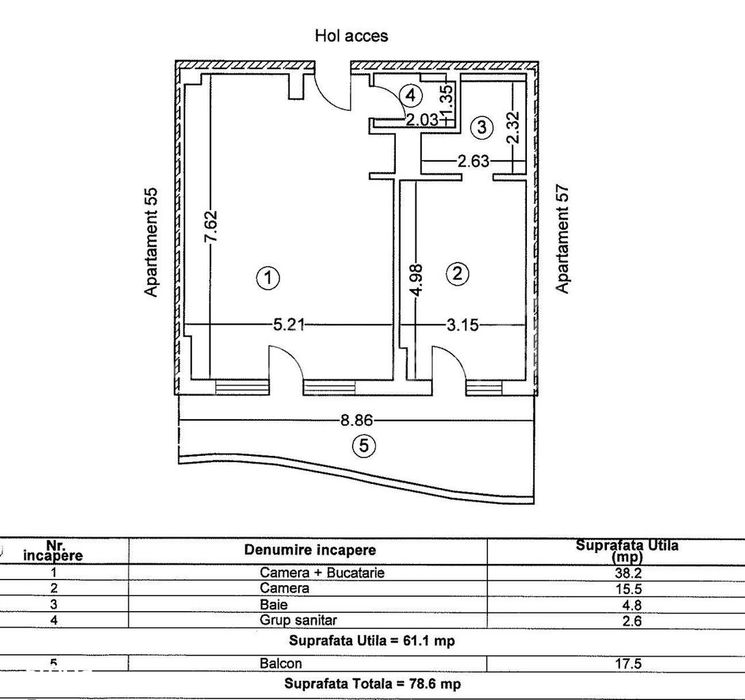 Apartament 2 Camere Mobilat, Utilat, Vedere Direct Mare!