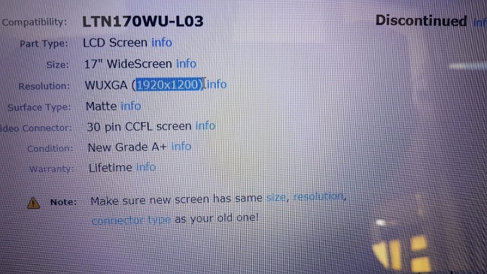 LCD екран 17 инча 1920x1200 (матрица)