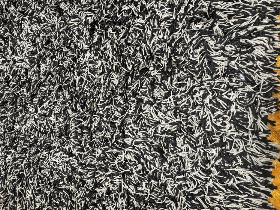 Входен килим черен/бял 160/240 микрофибър