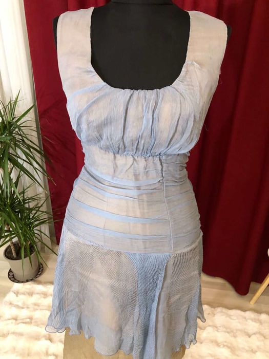 Rochie midi din matase naturala