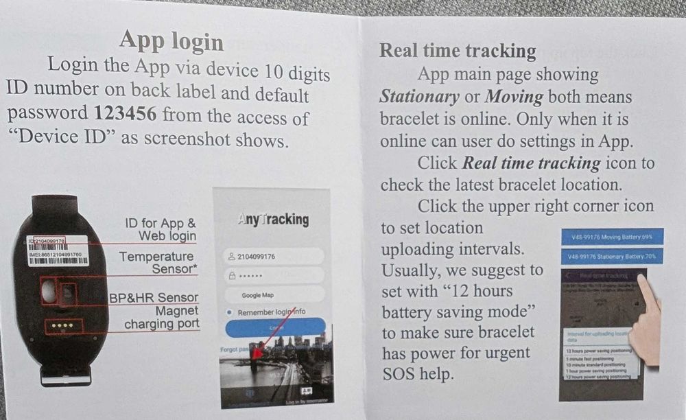 Смарт гривна за възрастни хора – SOS, Пулс, Кръвно, Температура