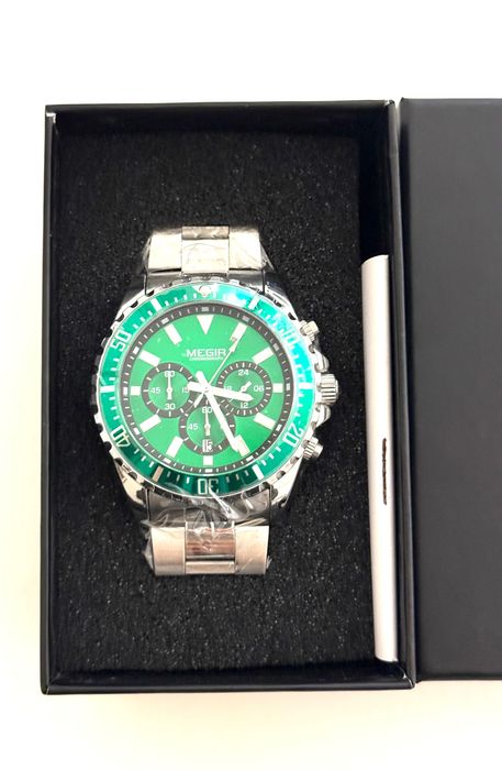 Мъжки Луксозен Аналогов Кварцов Водоустойчив Часовник Megir