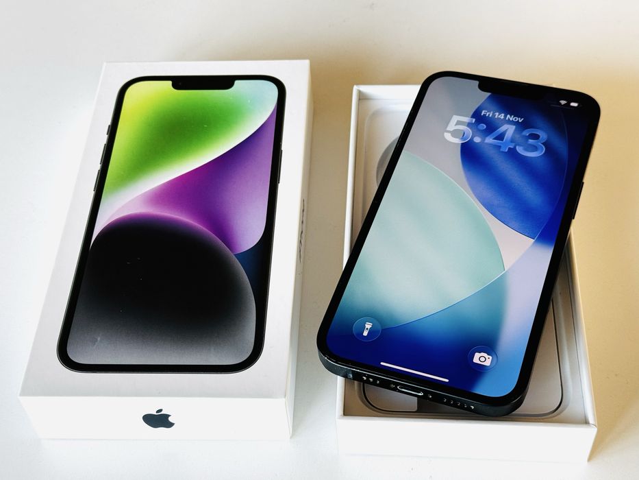 НОВ! Iphone 14 128GB Black 100% Батерия! Гаранция 6 месеца