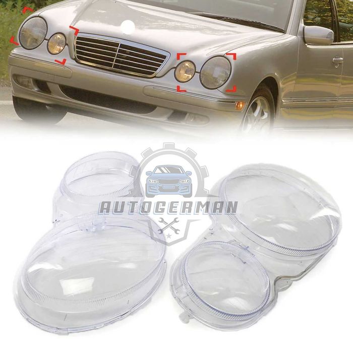 Капаци фарове Mercedes W210 E-Class (96-00) стъкло фарове крушки Мерцедес В210 E-Клас xenon
