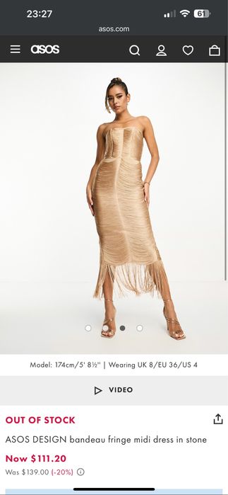 Rochia Asos franjuri crem