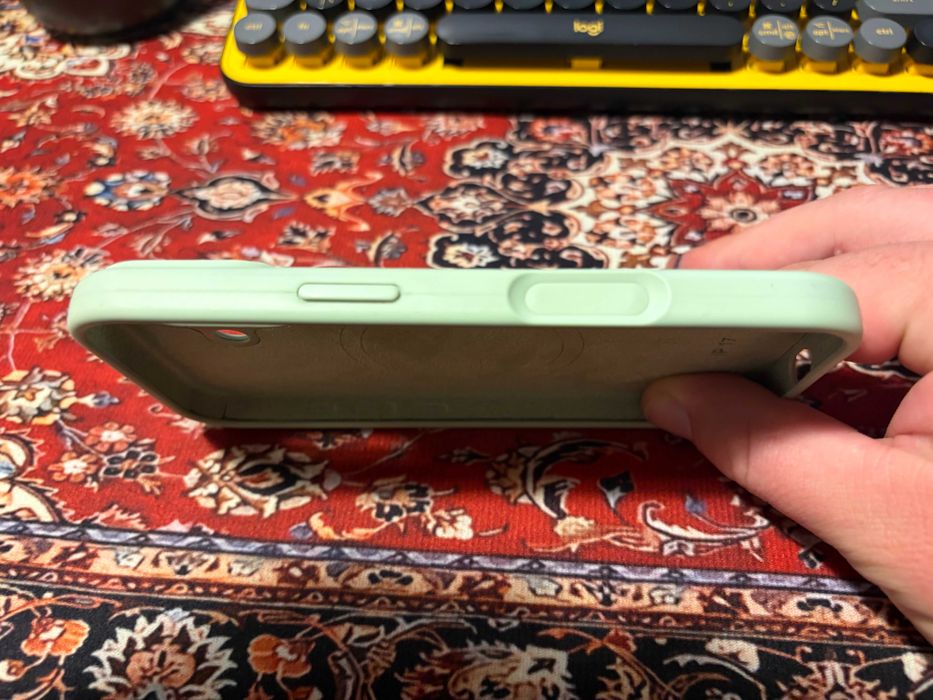 iPhone 17 husă de telefon din silicon cu MagSafe, verde deschis