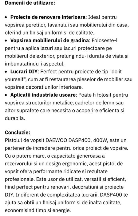 Pistol de vopsit Daewoo DASP400