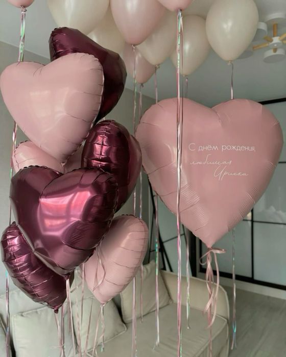Гигант шарик+ 5 сердечки