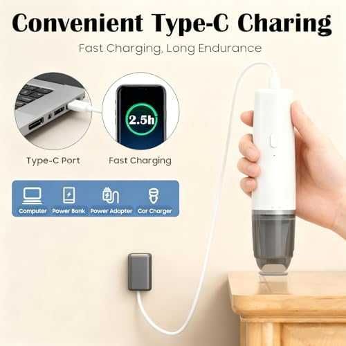 Нова Мини прахосмукачка за автомобил дом, мощно засмукване, без кабели