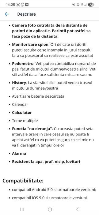 Vand smartwatch copii Merkie T12