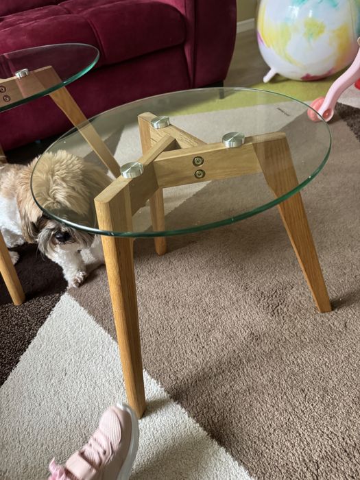 Set de 2 mese de cafea Sticlă