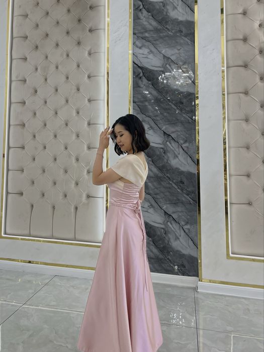 Розовое вечернее платье. Б/у