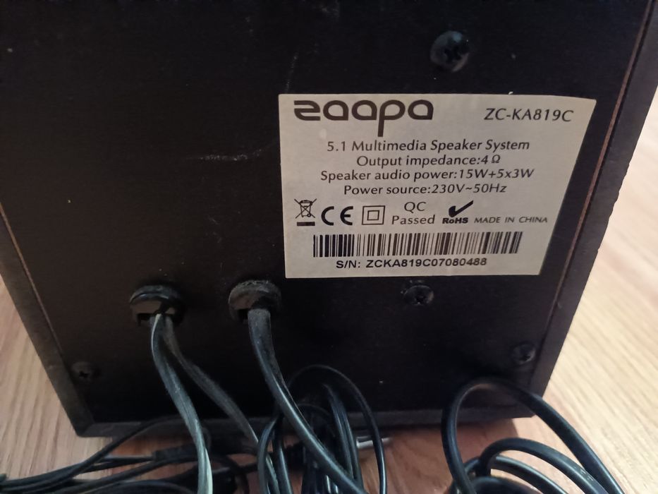 Zaapa,5.1 multimedia speaker System,model ZC-KA819C