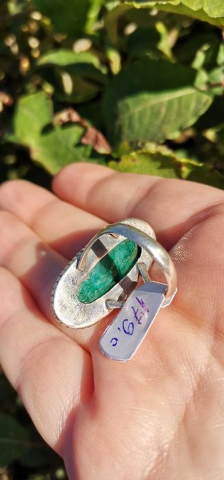 Inel argint 925 cu piatra smarald