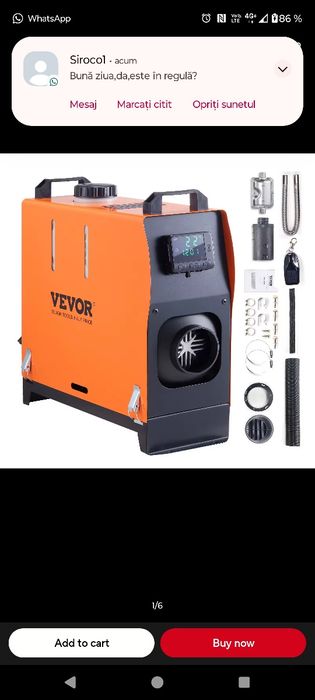 Sirocou webasto aeroterma soba motorina 8kw afișaj digital cu telecoma