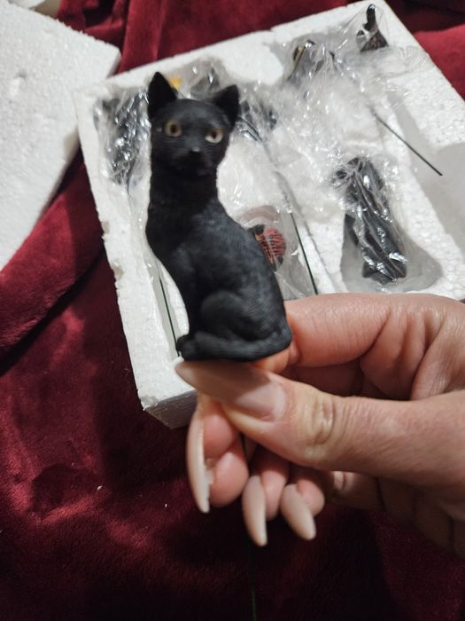 Миниатюрни фигури на черна котка