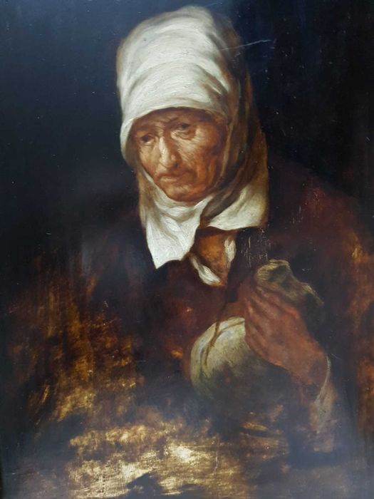 Tablou foarte vechi,pictura in ulei pe panou din lemn!