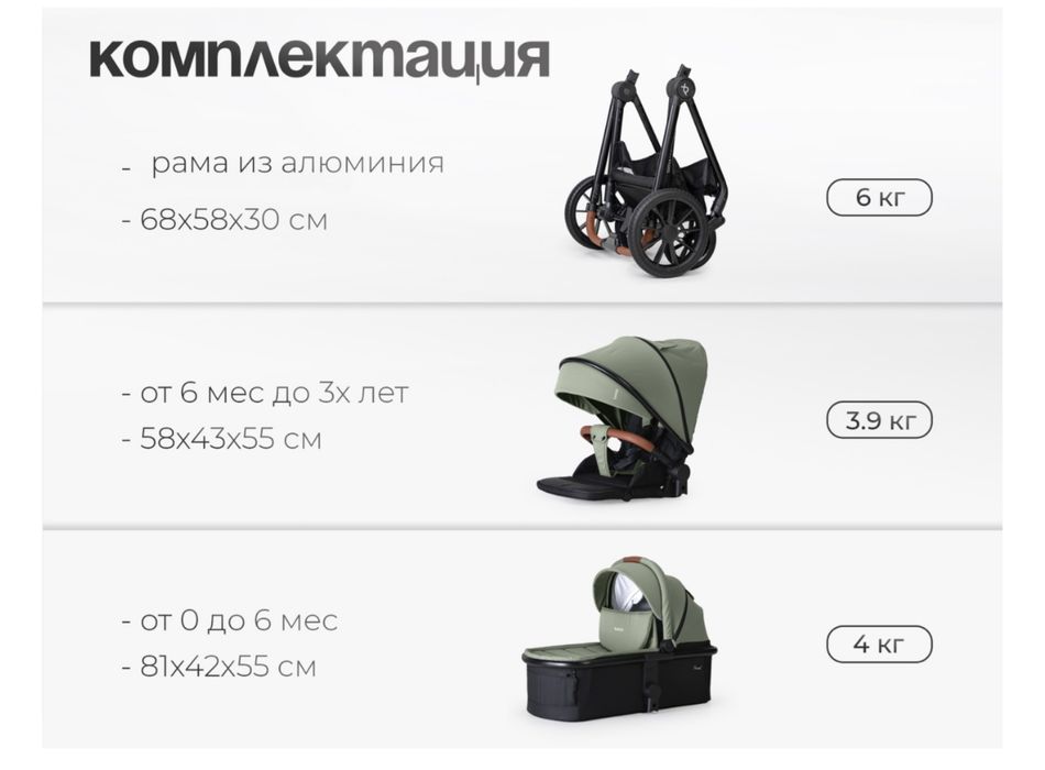 детская коляска универсальная 2 в 1 TOMIX Travel
