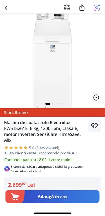 Masina de spalat Electrolux.