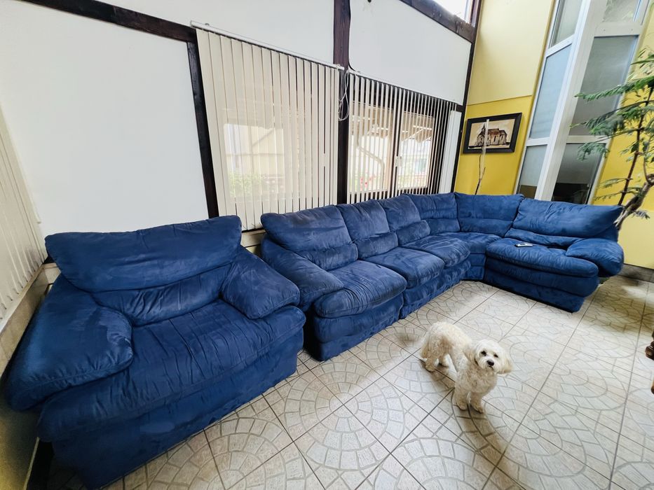Canapea colțar modulară extensie electrică + fotoliu