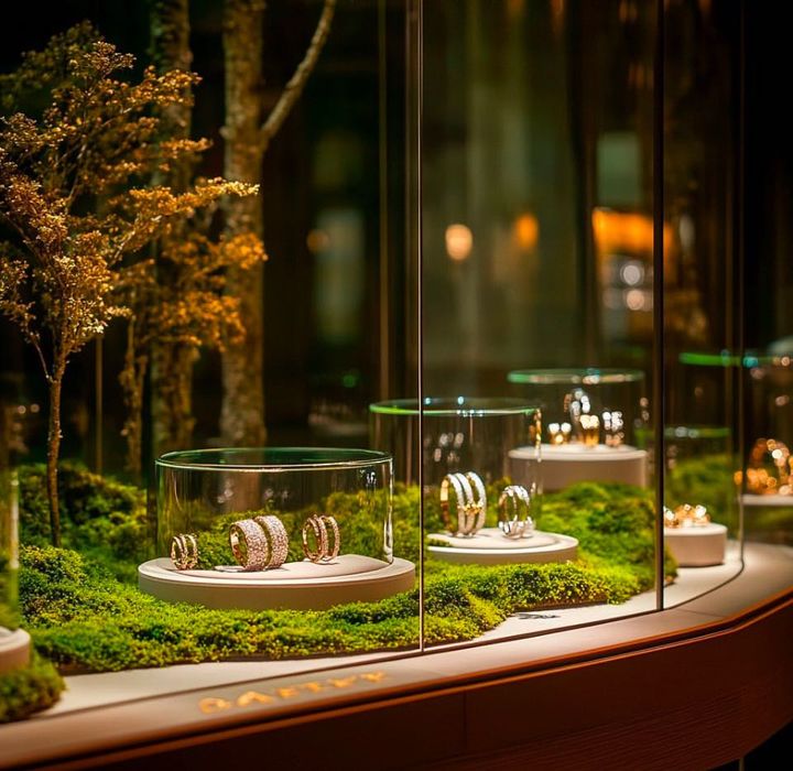 Оформление витрин магазинов, бутиков стабилизированными растениями