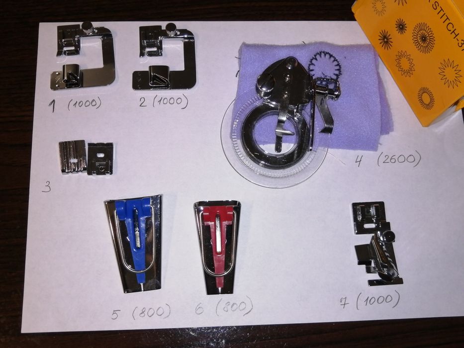 Разные лапки для швейной машины, устройство для косой бейки