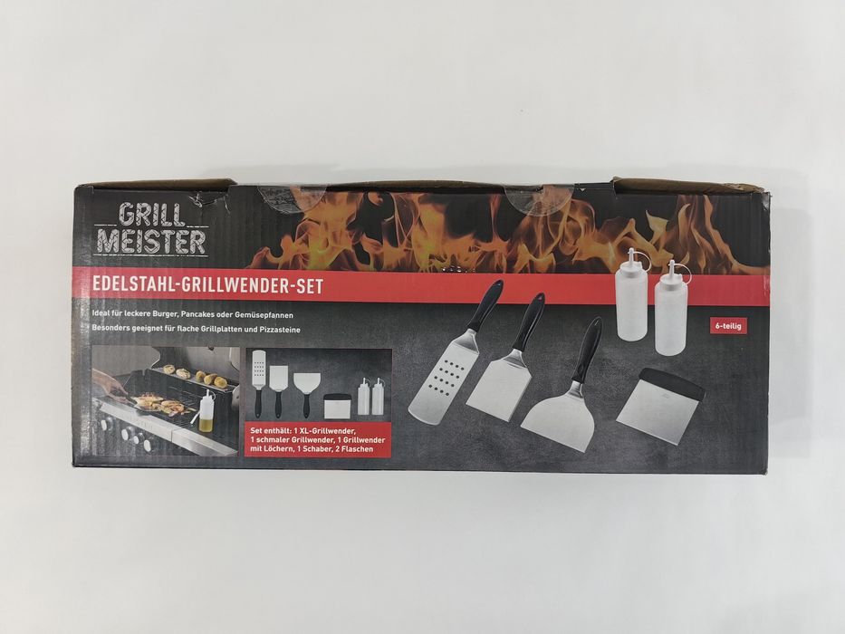 Spatule din otel inoxidabil pentru grătar Grill Meister