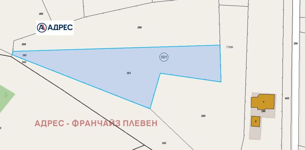 Парцел в Ловеч, област-с.Велчево площ 1500 цена 13000
