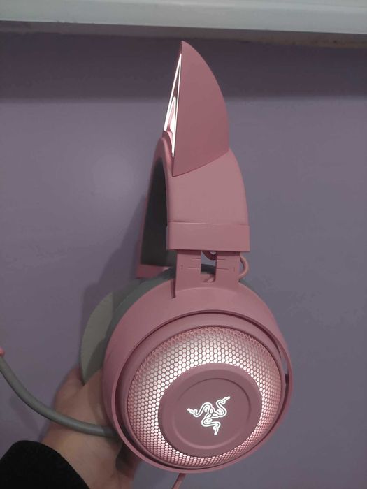 Геймърски слушалки RAZER KRAKEN QUARTZ Kitty edition
