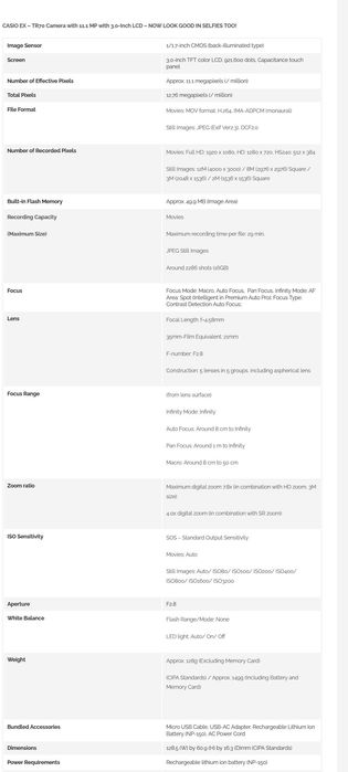 camera foto Casio Exilim EX-TR70 Selfie Digital Camera