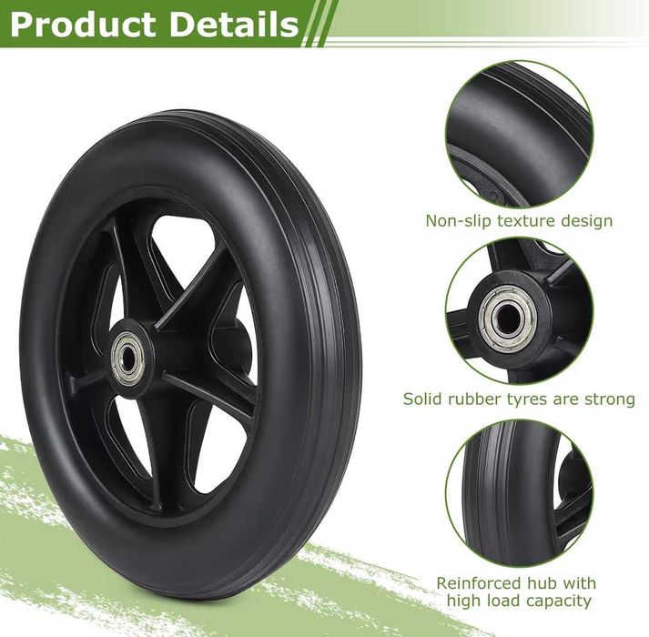 Roti de Înlocuire pentru Rollatoare Solide Roată Față 180mm Set