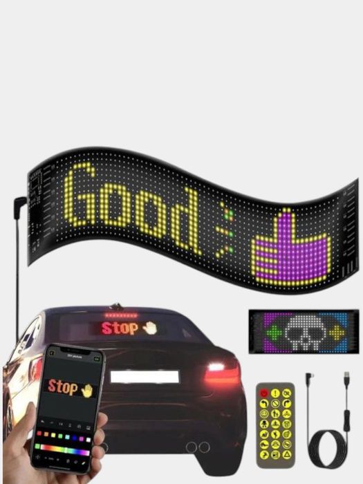 Гибкая лед пленка. Универсальный экран для машин, магазинов, кафе...