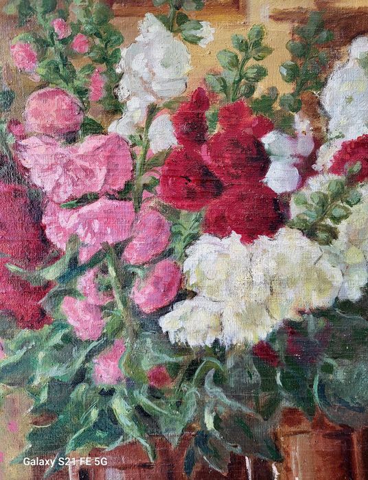 Tablou VECHI, ulei/panza, 100x80cm (80x60,5 pictura) semnat C Isachie.