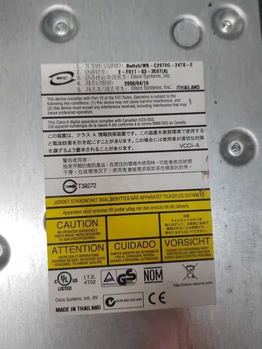 Switch Cisco Catalyst WS-C2970G-24T8-E WS-C2960-48TC-L WS-C2950T-24