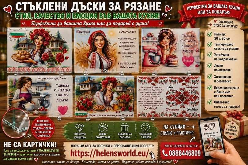 Дъска за рязане - стъклена.