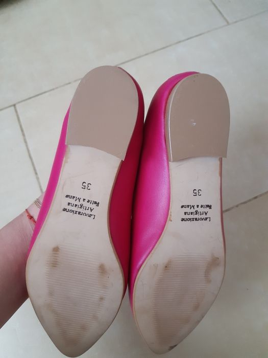 Balerini fucsia piele marimea 35